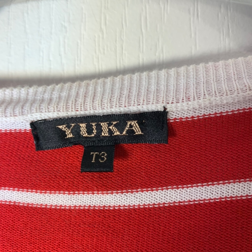Yuka Nautical Stripe Knit Top – Anchor Buttons, Shoulder Embellishments, T3 Med - Picture 2 of 13